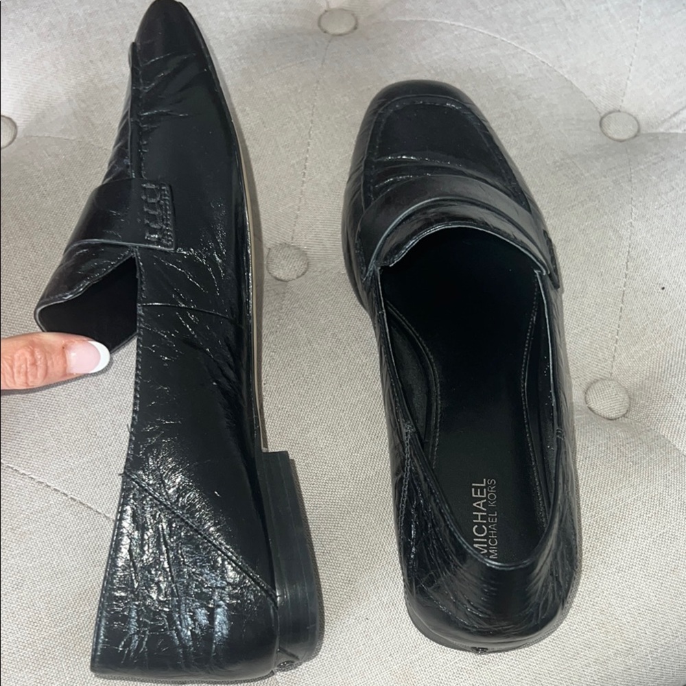 Michael Kors Black Patent Leather Loafers 9.5M